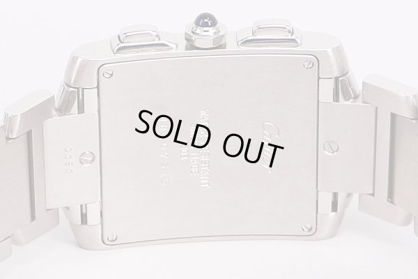 カルティエ　タンクフランセーズ　クロノリフレックス　白文字盤　裏面拡大