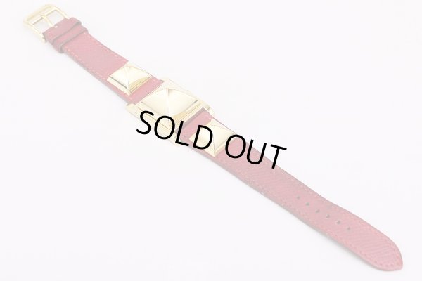 エルメス　メドール　白文字盤　革ベルト表面状態