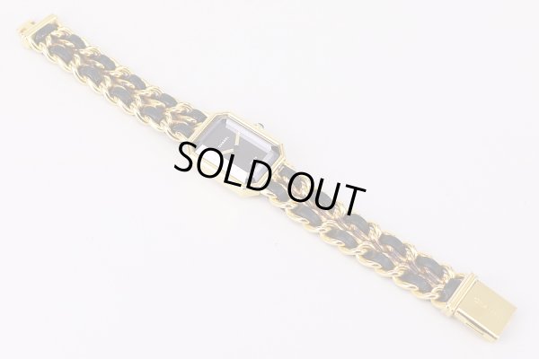 シャネル　プルミエール　Ｍ　黒文字盤　革ブレス状態　表面