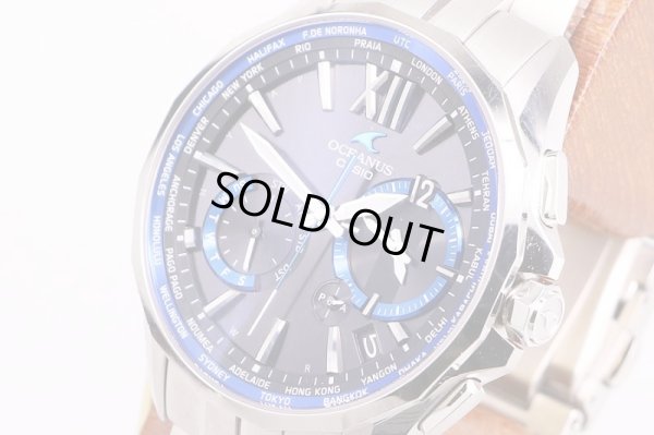 カシオ　オシアナス　OCW-53400　電波ソーラー　青文字盤　サイド拡大