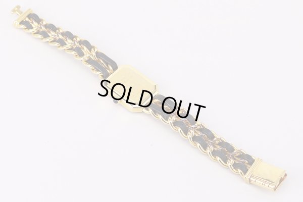 シャネル　プルミエール　Ｍ　黒文字盤　革ブレス状態　裏面