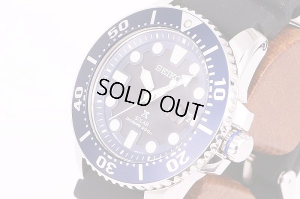 セイコー　プロスペック　ソーラーダイバー200m　SBDJ019　黒文字盤　サイド拡大