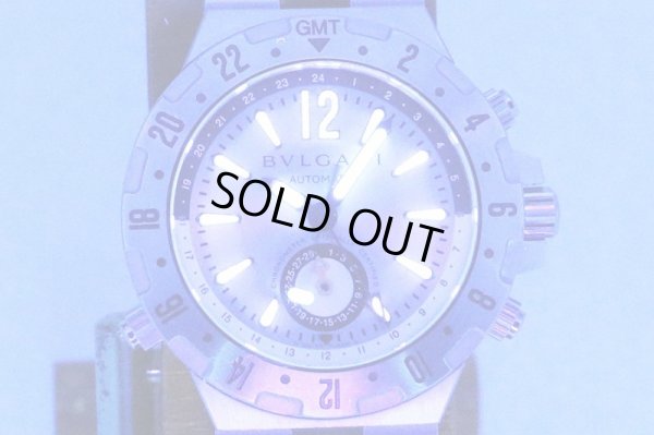 ブルガリ　ディアゴノ　GMT40S　銀文字盤　ライト