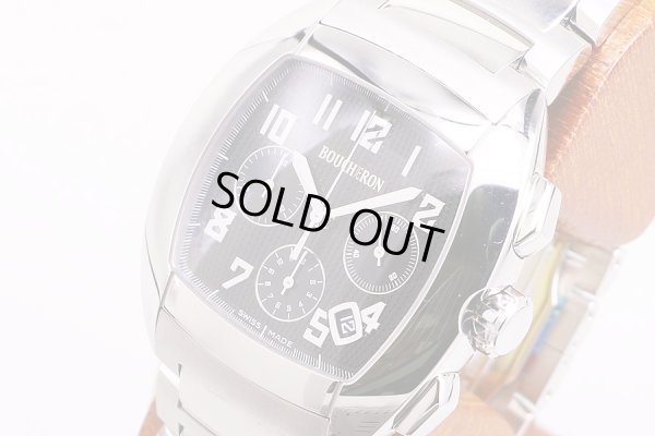 ブシュロン　MEC　クロノグラフ　WA006202　黒文字盤　サイド拡大