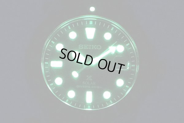 セイコー　プロスペック　ソーラーダイバー200m　SBDJ019　黒文字盤　ライト暗闇