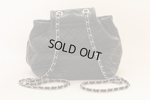 シャネル 2WAYショルダーバック シルバー金具 黒 裏面