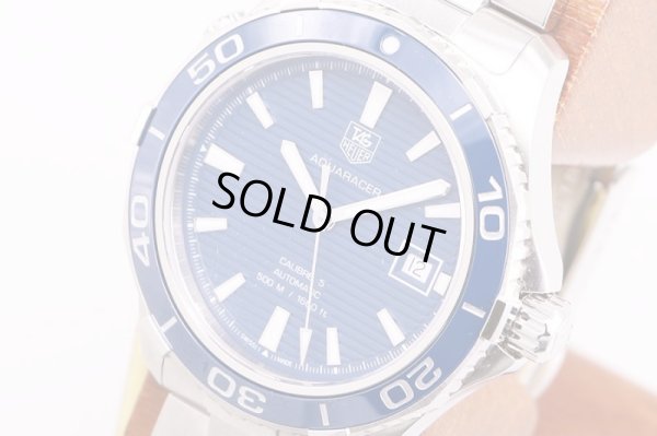 タグホイヤー　アクアレーサー　WAK2111-0　紺文字盤　サイド拡大