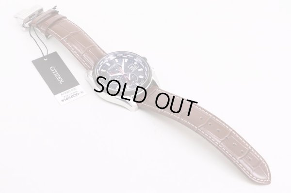 シチズン　ダブルダイレクトフライト　AT9065-00E　黒文字盤　革ベルト状態　表面