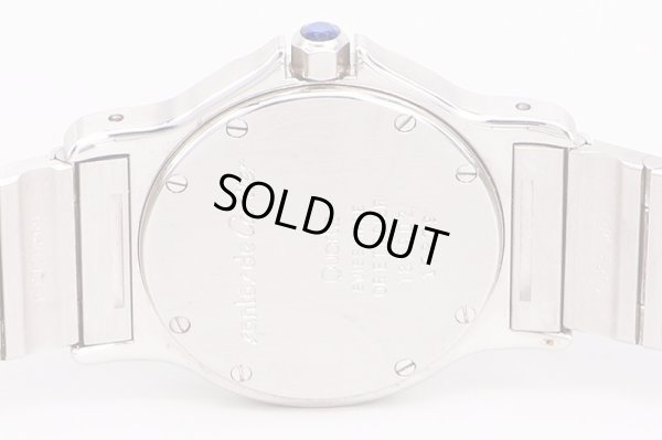 カルティエ　サントス　オクタゴン　白文字盤　コンビ　裏面拡大