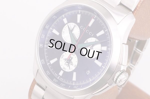 グッチ　Ｇタイムレス　クロノ　126.2　黒文字盤　蜂　サイド拡大