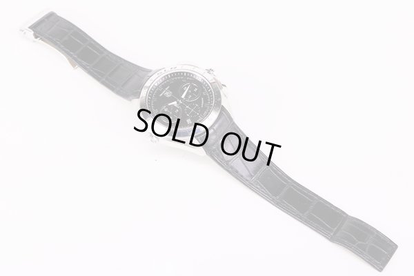 タグホイヤー　SLR　CAG2110　クロノグラフ　黒文字盤　革ベルト状態　表面