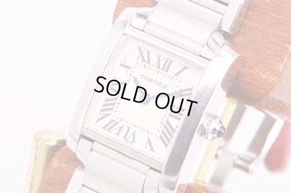 カルティエ　タンクフランセーズＳＭ　白文字盤　サイド拡大