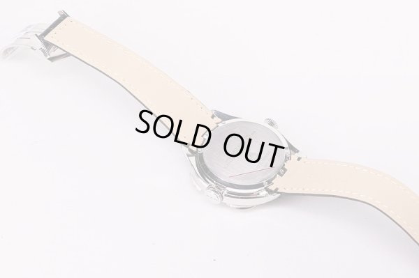 タグホイヤー　SLR　CAG2110　クロノグラフ　黒文字盤　革ベルト状態　裏面