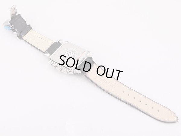 ハミルトン　ロイド　クロノグラフ　H631913　ガンメタル文字盤　革ベルト状態　裏面