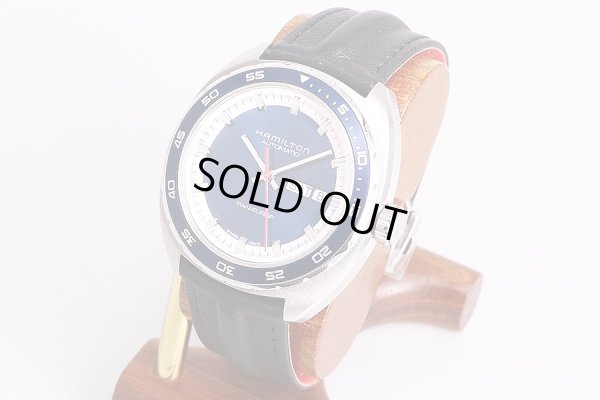 ハミルトン　パンユーロ　H354050　青文字盤　革ベルトサイド