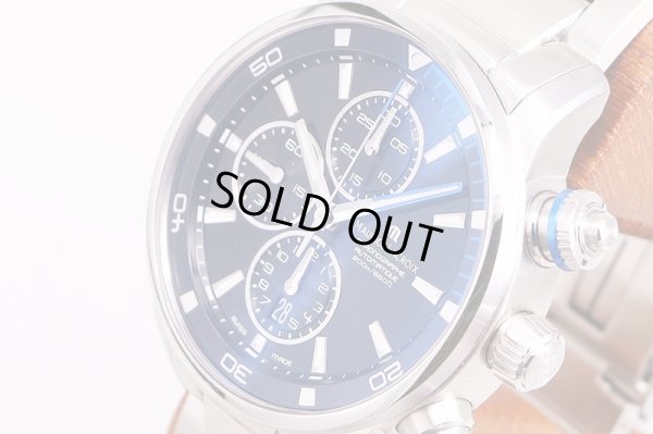 モーリス・ラクロア　ポントスＳ　クロノ　PT6008　黒文字盤　ナトーブルー　サイド拡大