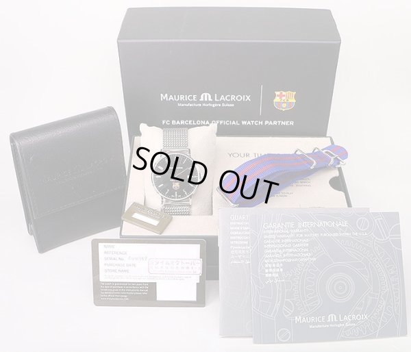 モーリス・ラクロア　エリロスデイト　EL1087　FCバルセロナ　黒文字盤　箱・保証書・替えナイロンベルト