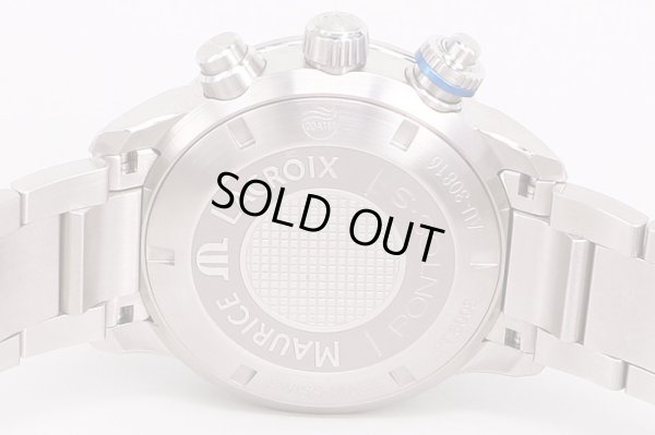 モーリス・ラクロア　ポントスＳ　クロノ　PT6008　黒文字盤　ナトーブルー　裏面拡大