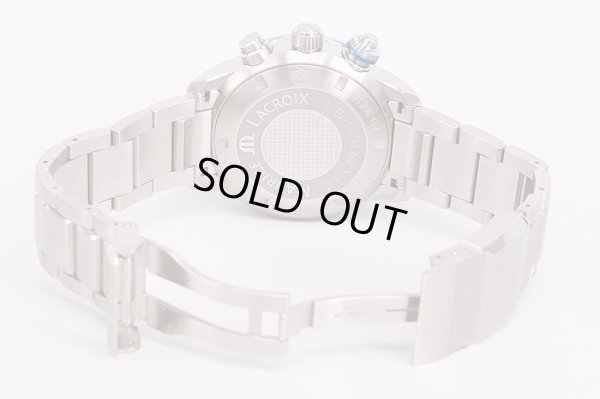 モーリス・ラクロア　ポントスＳ　クロノ　PT6008　黒文字盤　ナトーブルー　ブレス