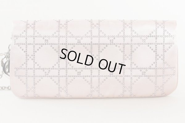 クリスチャンディオール　パーティバッグ　(ピンク・ラインストーン)　裏面