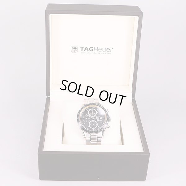 タグホイヤー　カレラ　リングマスター　CV201V　黒文字盤　金色リング　箱