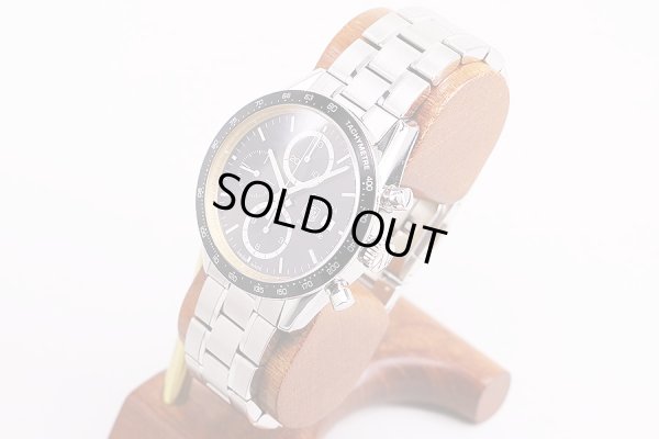 タグホイヤー　カレラ　リングマスター　CV201V　黒文字盤　金色リング　サイド