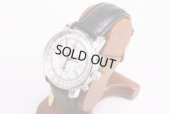 ツェッペリン　７６８０－１　クロノグラフ　銀文字盤　サイド