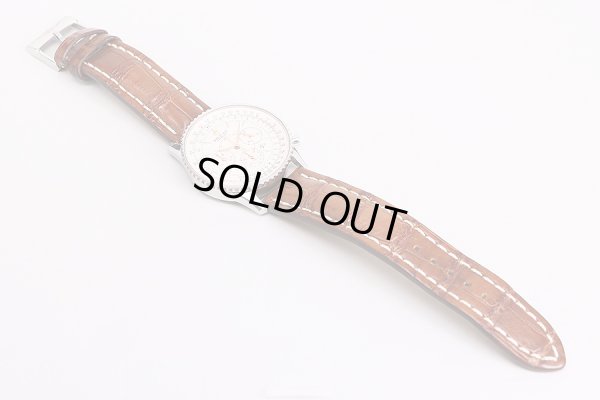 ブライトリング　ナビタイマー　モンブリラン　Ａ４１７３０　銀文字盤　革ベルト状態表面