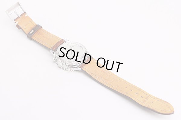 ブライトリング　ナビタイマー　モンブリラン　Ａ４１７３０　銀文字盤　革ベルト状態裏面