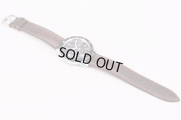 ジン　103.B　クロノグラフ　黒文字盤　革ベルト状態　表面