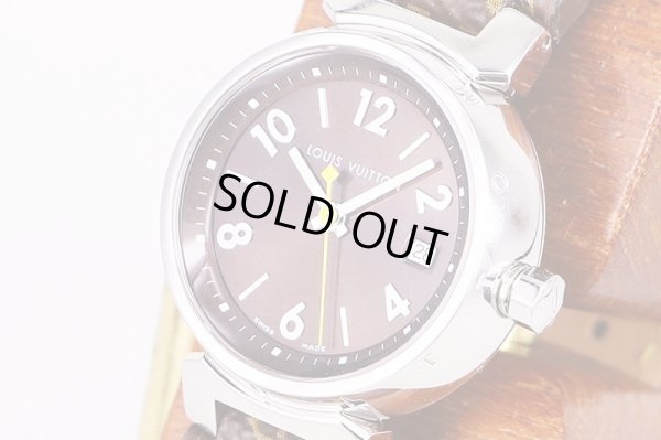 ルイヴィトン　タンブール　Ｑ１２１１　茶文字盤　サイド拡大