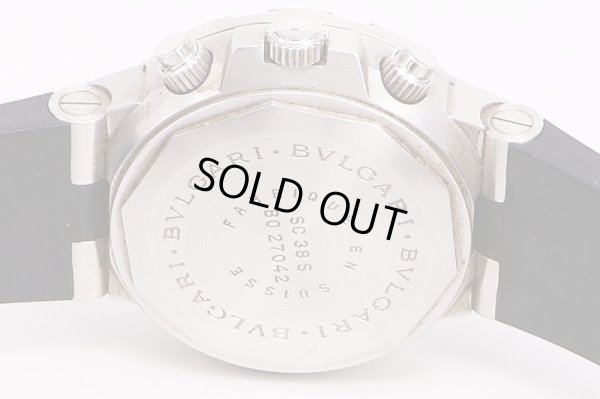 ブルガリ　スクーバクロノグラフ　ＳＣ３８Ｓ　黒文字盤　裏面拡大