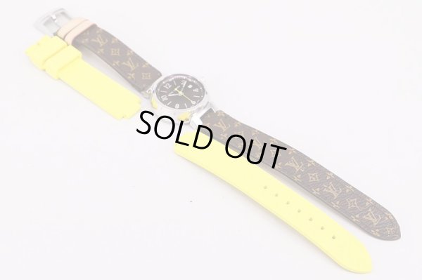 ルイヴィトン　タンブール　Ｑ１２１１　茶文字盤　替えラバーベルト