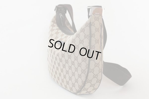 グッチ　GGキャンバス ショルダーバック　122790 001998 ベージュ／ブラウン　サイド