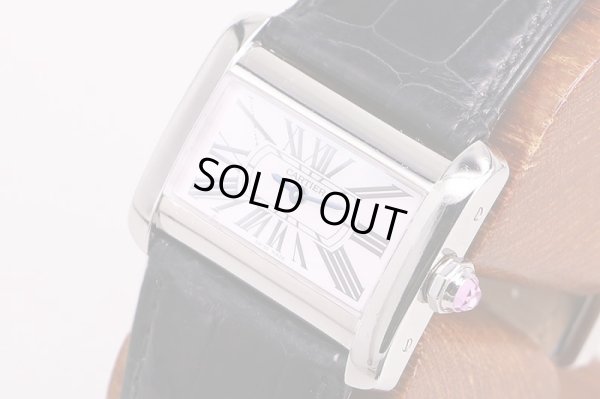 カルティエ　ミニタンクディバン　２５９９　ピンクシェル文字盤　サイド拡大