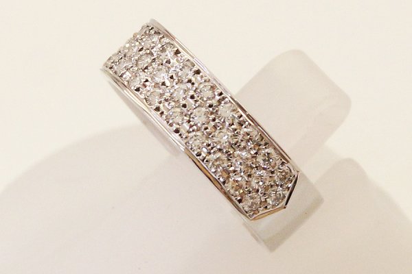 ミキモト　K18WG ダイアイリリング 0.44ct 6.30g　サイド