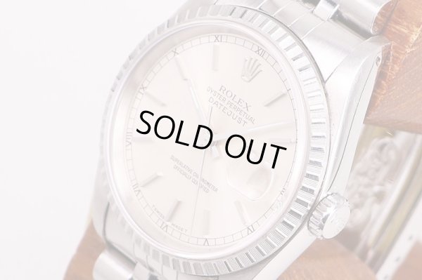 ロレックス　１６２２０　L２５１１４８　銀文字盤　エンジンターンドベゼル　サイド拡大