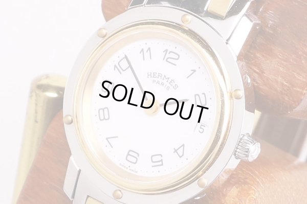 エルメス　クリッパーコンビ　ＣＬ４．２２０　白文字盤　サイド拡大