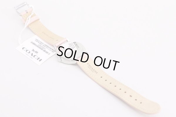 コーチ　ＣＡ１１７－７－１１２　ピンクハート文字盤　革ベルト状態　裏面