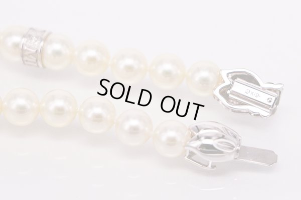 ミキモト　K18WG パールネックレス 7.1-7.5mm 35.30g　留め具(2)