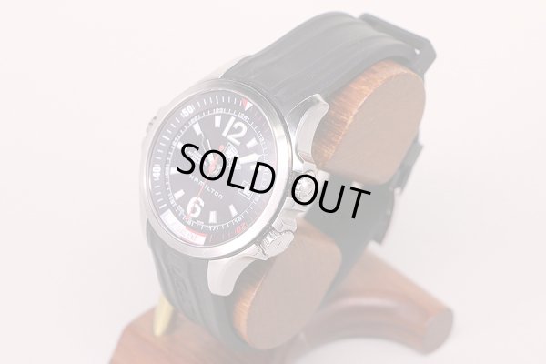 ハミルトン　カーキネイビーＧＭＴ　Ｈ７７５５５０　黒文字盤　サイド