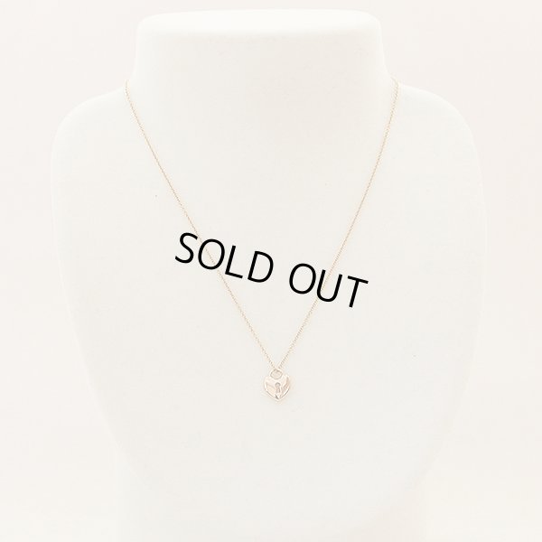 ティファニー　750PG ハートロックキーペンダントネックレス 3.20g　装着イメージ