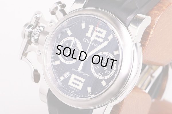 グラハム　クロノファイターＲＡＣ　ブラックショック２ＣＲＢＳ　黒文字盤　サイド拡大(1)