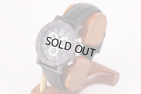 ブルガリ　カーボンゴールド　ＢＢ３８ＣＬＣＨ　黒文字盤　サイド