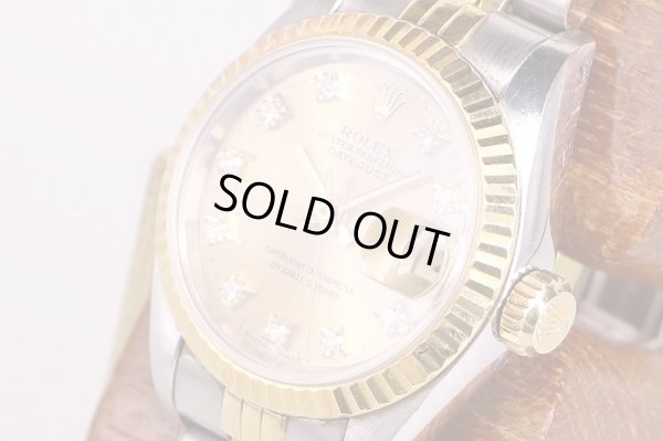 ロレックス　６９１７３Ｇ　９８７９９３１（８７年）旧１０Ｐ　シャンパン文字盤　サイド拡大