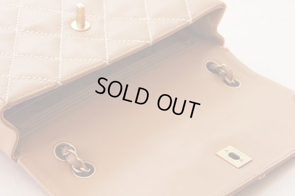 シャネル　ワイルドステッチ　チェーンショルダーバック　ベージュ／ゴー ルド金具　小傷