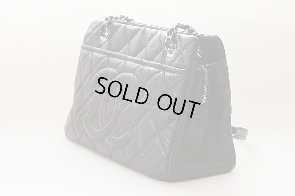 シャネル　チェーンショルダーバック ブラック／SIV金具　サイド