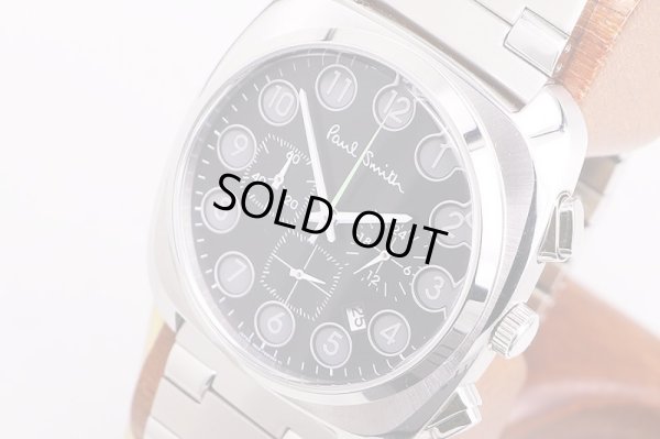 ポールスミス　ダイアル　クロノグラフ　ＢＡ８－０１４－４１　黒文字盤　サイド拡大