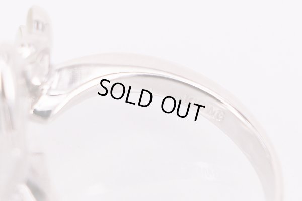 K18WG シェルダイアイリリング 0.08ct 7.10g　刻印(1)