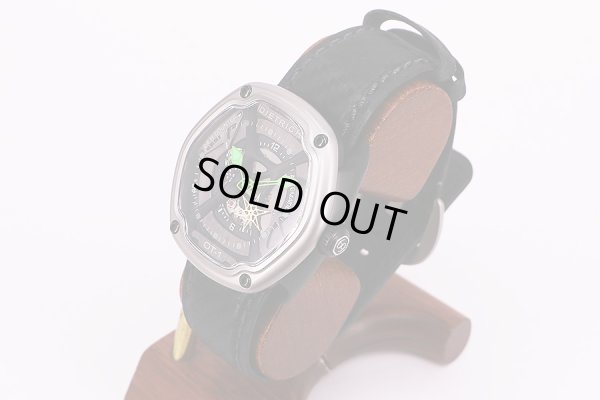 ディートリッヒ　オーガニックタイム　ＯＴ－１　スケルトン黒文字盤　緑色針　サイド